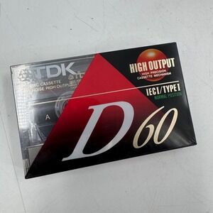 TDK D60 IEC TYPE I NORMAL POSITION HIGH OUTPUT DYNAMIC CASSETTE‎ TAPE 60 MIN